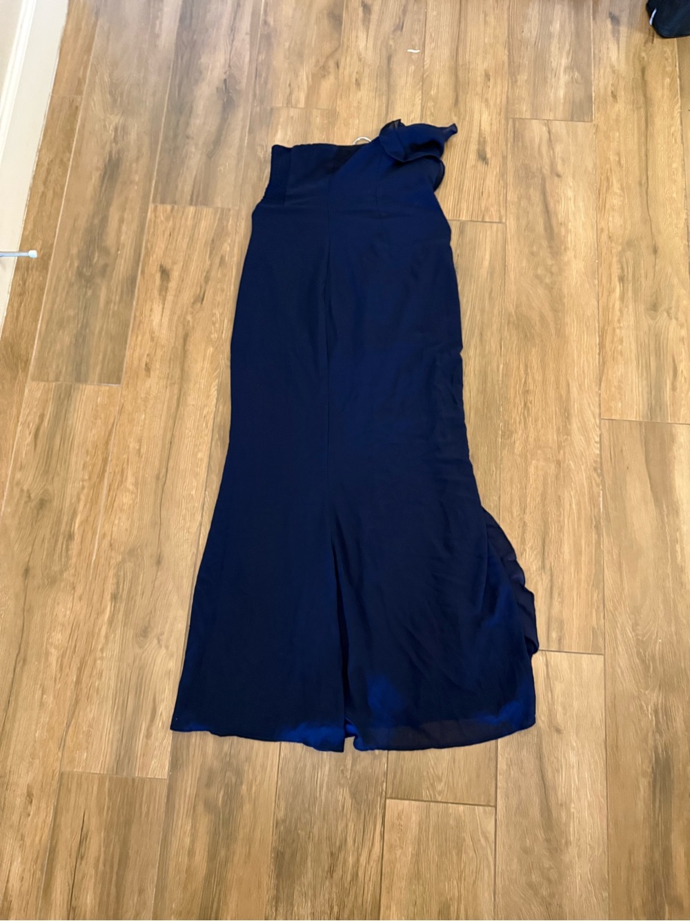Lulu's Navy Ruffle Maxi Dress - Picture 2 of 5